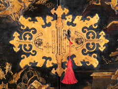 17th Century Japanese Gilt & Black Lacquer Cabinet for Export on Later Stand