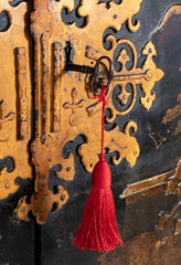 17th Century Japanese Gilt & Black Lacquer Cabinet for Export on Later Stand