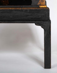 17th Century Japanese Gilt & Black Lacquer Cabinet for Export on Later Stand