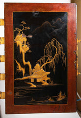 17th Century Japanese Gilt & Black Lacquer Cabinet for Export on Later Stand