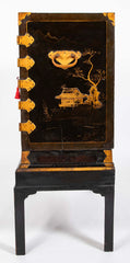 17th Century Japanese Gilt & Black Lacquer Cabinet for Export on Later Stand