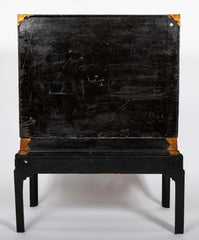 17th Century Japanese Gilt & Black Lacquer Cabinet for Export on Later Stand