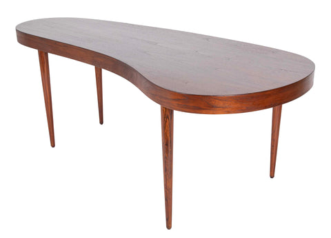 Mid 20th Century Danish Kidney Form Teak Desk