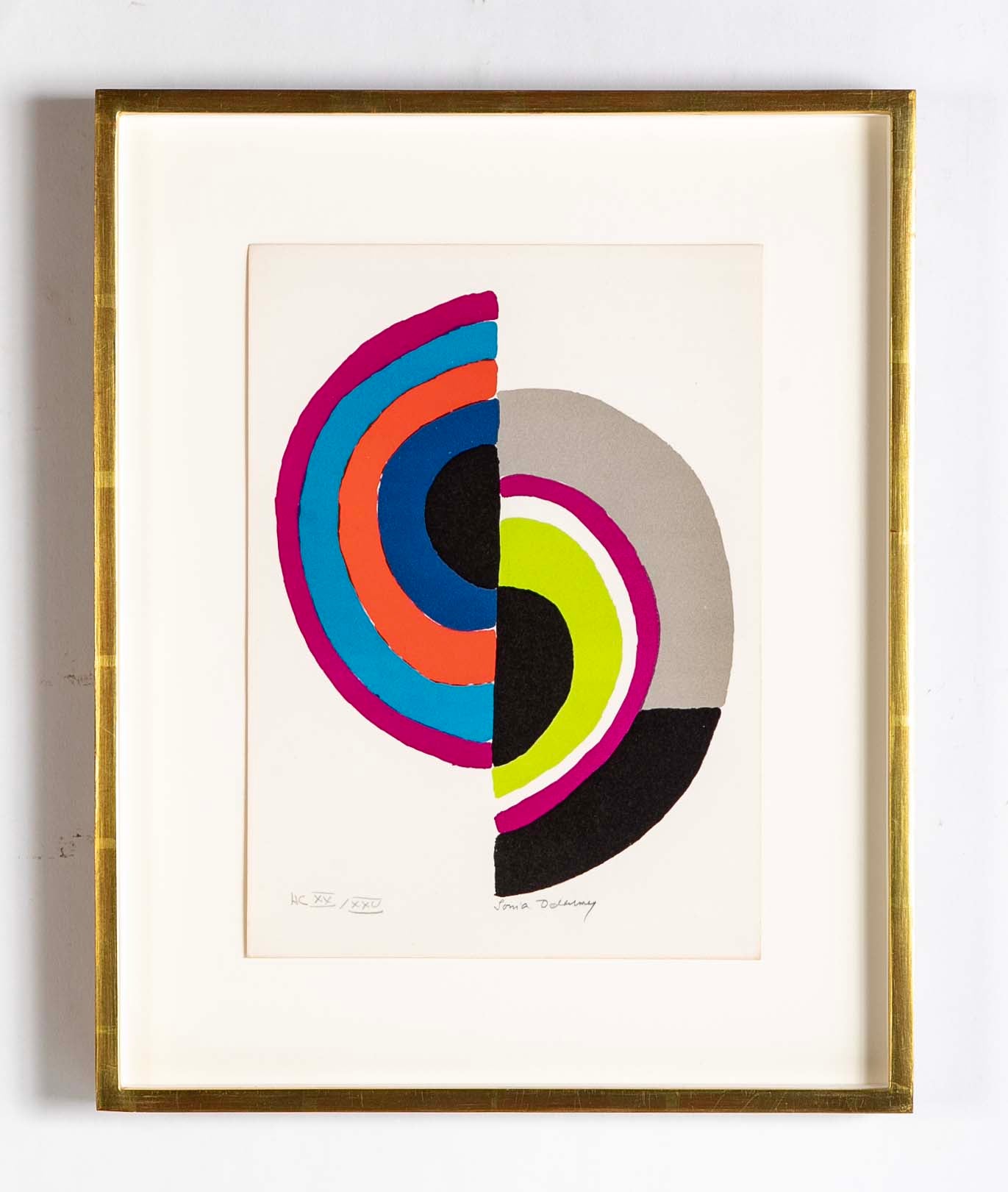 Sonia Delaunay Small Composition Color Lithograph on Vellum