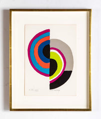 Sonia Delaunay Small Composition Color Lithograph on Vellum
