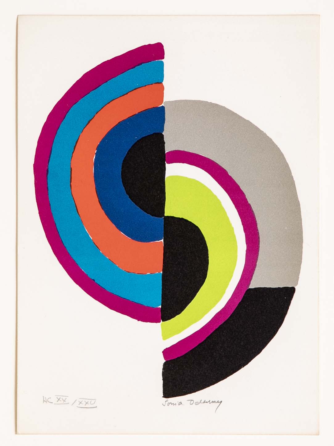 Sonia Delaunay Small Composition Color Lithograph on Vellum