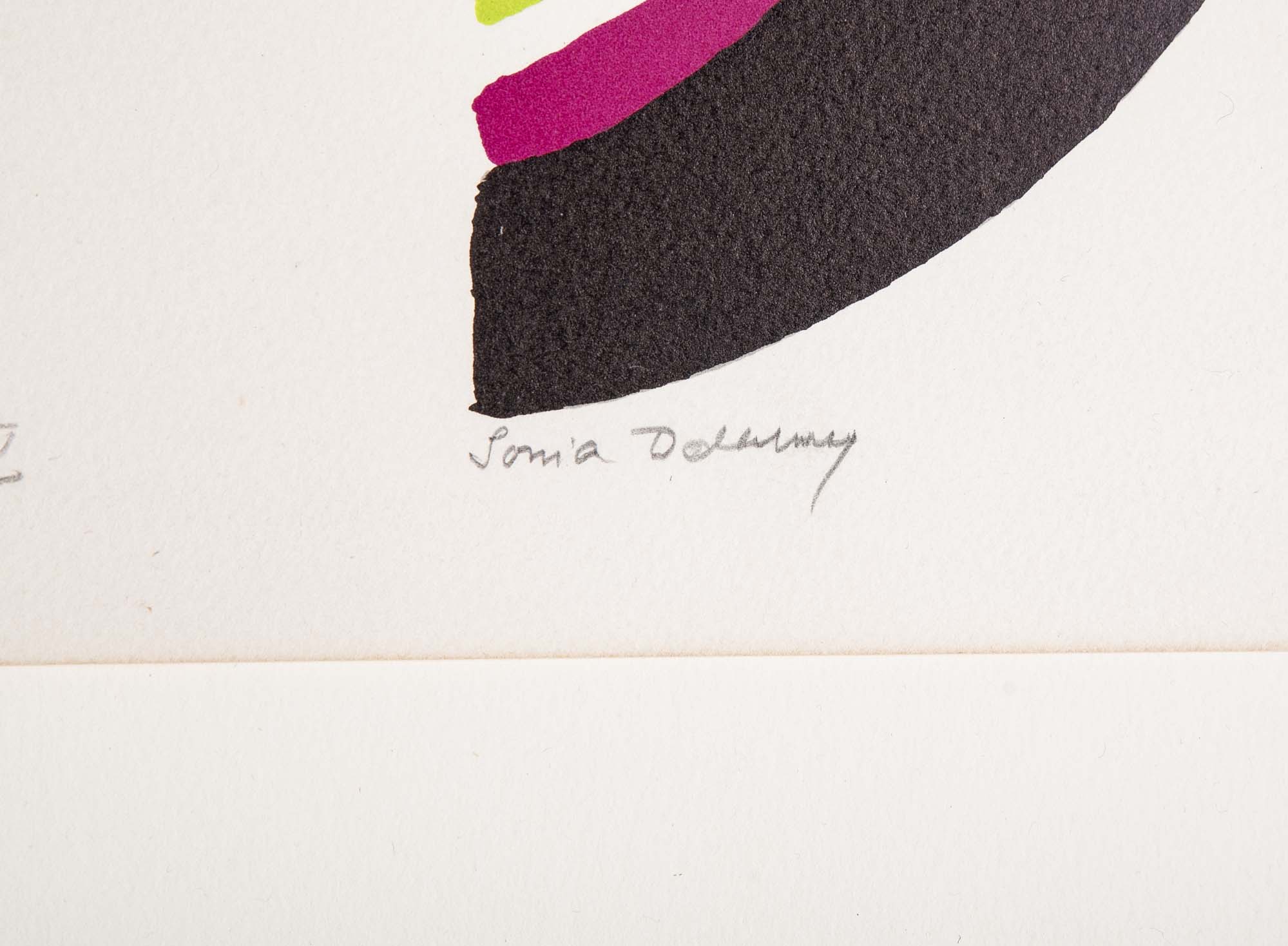 Sonia Delaunay Small Composition Color Lithograph on Vellum
