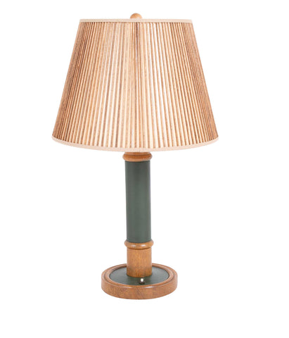 A Leather and Oak Lamp Designed by Paul Dupre-Lafon for Hermes