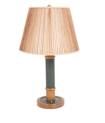 A Leather and Oak Lamp Designed by Paul Dupre-Lafon for Hermes