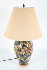 Large Persian Multi-Color Qajar Ceramic Vessel now a Lamp