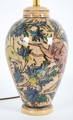 Large Persian Multi-Color Qajar Ceramic Vessel now a Lamp
