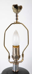 A Black Glazed Fulper Pottery Vase now a Lamp