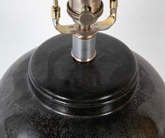 A Black Glazed Fulper Pottery Vase now a Lamp