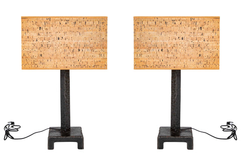 Pair of Brutalist Candlesticks as Lamps