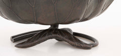 Patinated Bronze Lotus Leaf Shaped Bowl