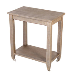 Mid-Century 2 Tier Linen Wrapped Table - Possibly Karl Springer