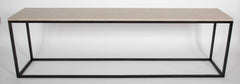 Contemporary American Steel Console Table with Fossilized Stone Top