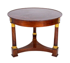 Rouge Griotte Marble- Top Gueridon Center Table with Gilt Bronze Fittings