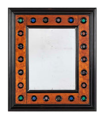 Ebonized Biedermeier Mirror Frame with Specimen Stone Inlays