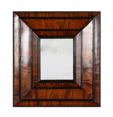 18th Century French Convex Mirror in Olive Wood Frame