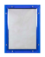 Max Ingrand for Fontana Arte Mirror with Blue Beveled Glass Frame