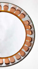A Round Mirror with Painted Metal Petal Decor by Max Ingrand