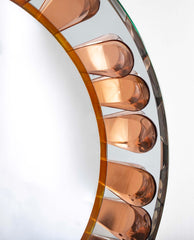 A Round Mirror with Painted Metal Petal Decor by Max Ingrand