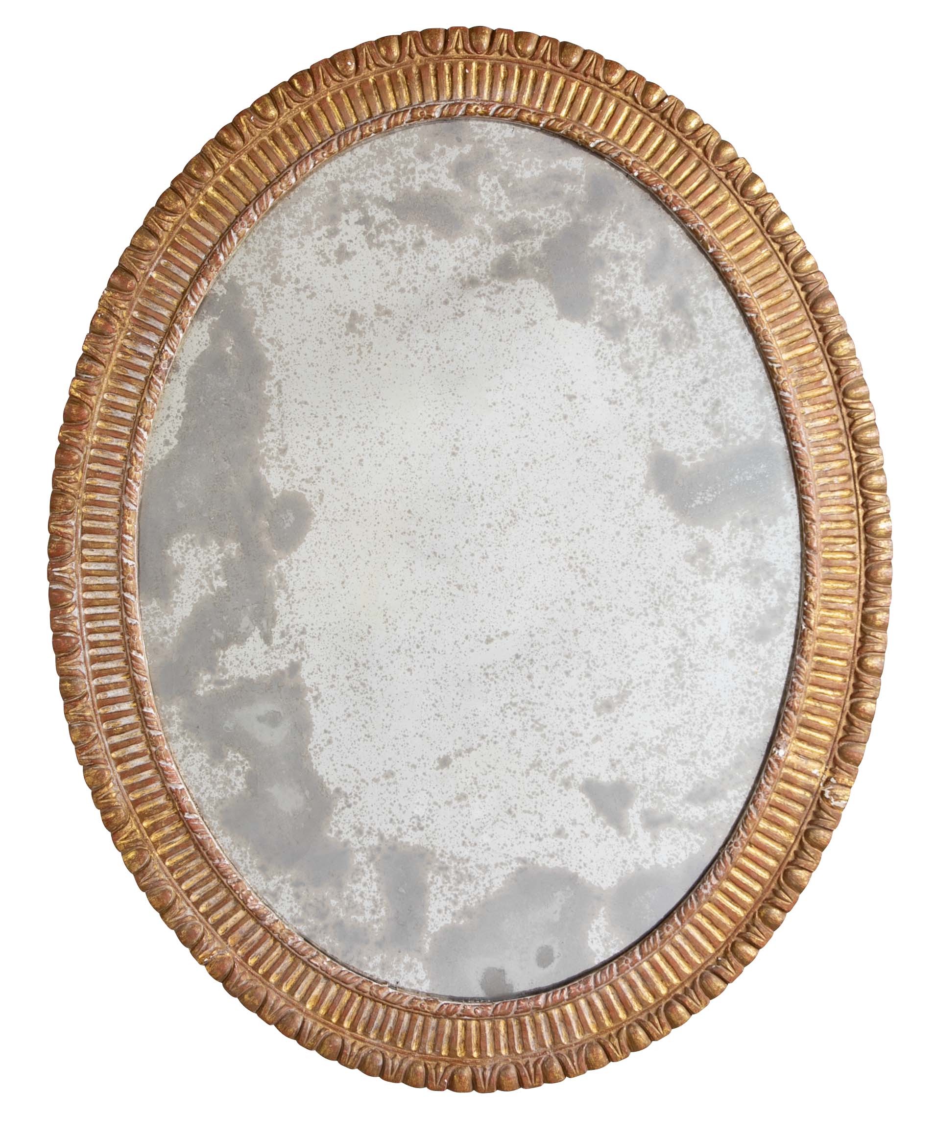 A George III Style Carved Giltwood Oval Mirror