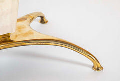 Pair of Italian Mid-Century Parchment & Brass End Tables