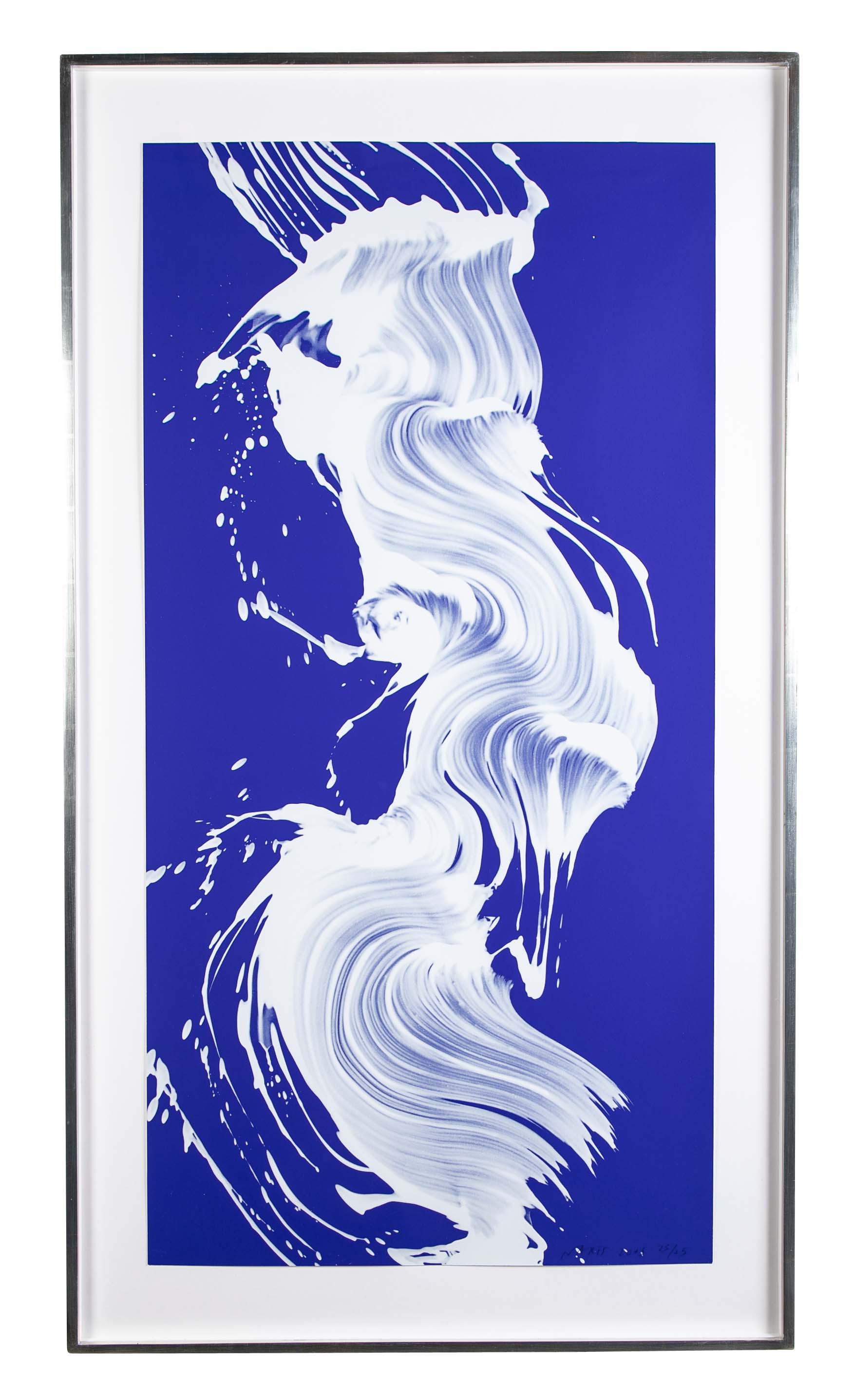 Jamie Nares Screenprint "Epigraph 3 in White & Blue"
