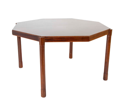 Octagonal Walnut Table Produced by Fratelli Proserpio