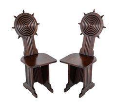 Pair of Early 20th Century Side Chairs by Charles Dudouyt for L'Abeillee