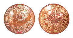 Two Copper Lustre Plates with Highly Stylized Birds