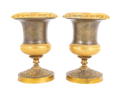 Pair of Ormolu Bronze Vases in Classical Form