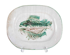 Ceramic Platter with Fish in Center by Albert Thiry, Vallauris France
