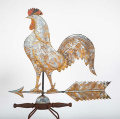 Large Copper Rooster Weathervane - Probably by J W Fisher & Co. New York, NY