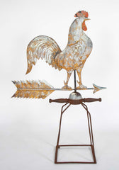 Large Copper Rooster Weathervane - Probably by J W Fisher & Co. New York, NY