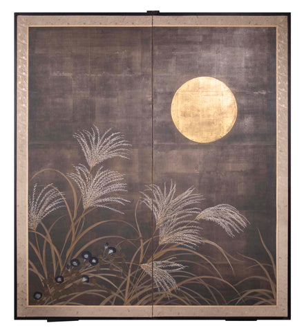 Japanese Showa Period Painted Silk Panels