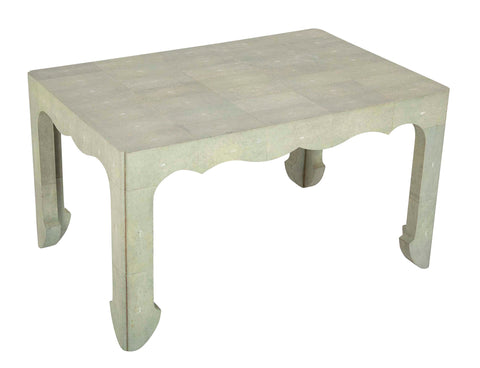 Pale Green Shagreen Veneered Coffee or Low Table