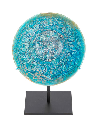 10th Century Near East Conical Form Bowl with Turquoise Glaze