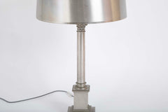 Maison Charles et Fils Silver-Plated Bronze Table Lamp Corinthian Column Form