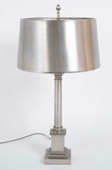 Maison Charles et Fils Silver-Plated Bronze Table Lamp Corinthian Column Form