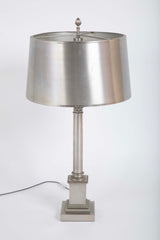 Maison Charles et Fils Silver-Plated Bronze Table Lamp Corinthian Column Form