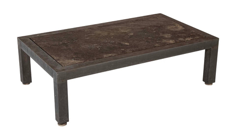 Patinated Aluminum and Slate Coffee Table by Joseph Grusczak