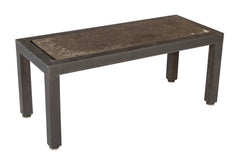 A Patinated Aluminum and Slate Top Table by Joseph Grusczak