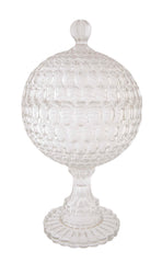A Early Thumbprint Spherical Covered Compote by Bakewell Pears