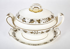 Spode Grisaille Decorated Creamware Covered Tureen with Underplate