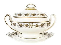 Spode Grisaille Decorated Creamware Covered Tureen with Underplate