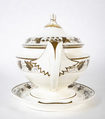 Spode Grisaille Decorated Creamware Covered Tureen with Underplate