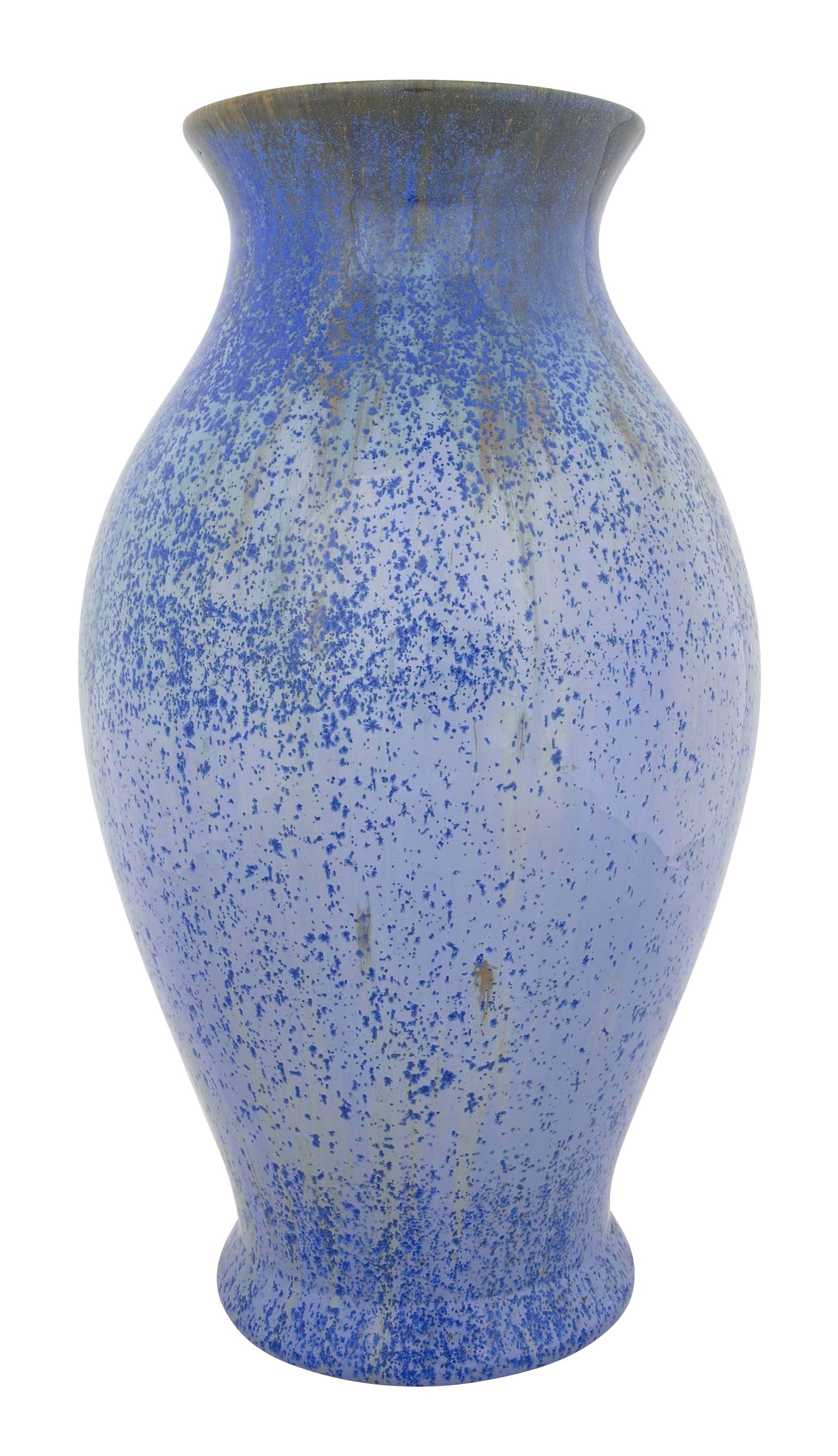 Large Baluster Form Fulper Pottery Blue Crystalline Vase